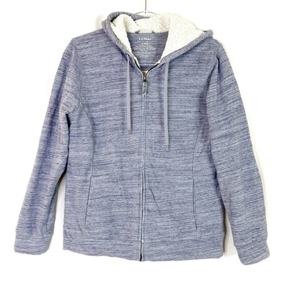 L.L.Bean | Periwinkle Women's Small Zip Sherpa Sweatshirt Jacket Blue Purple - Picture 1 of 6